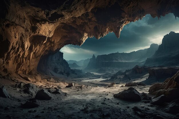 Foto interior da caverna mística