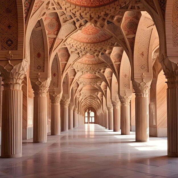 Foto interior da mesquita sala de oração serenidade