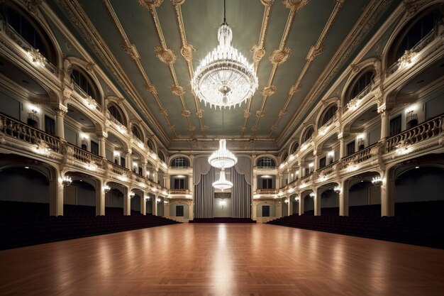 Interior da sala de ópera arquitetura clássica de apresentações de entretenimento teatro de ballet ai