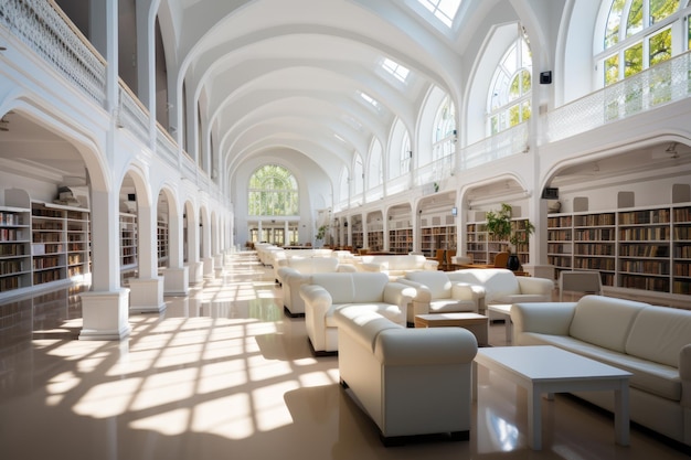 interior de biblioteca de estilo led futurista