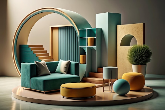 Foto interior de casa com mobiliário luxuoso e moderno