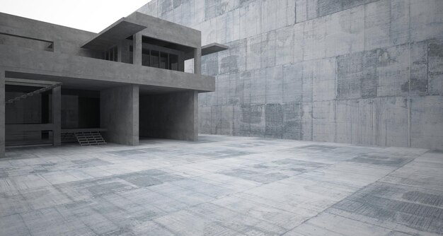 Foto interior de concreto marrom e bege arquitetônico abstrato de uma casa minimalista