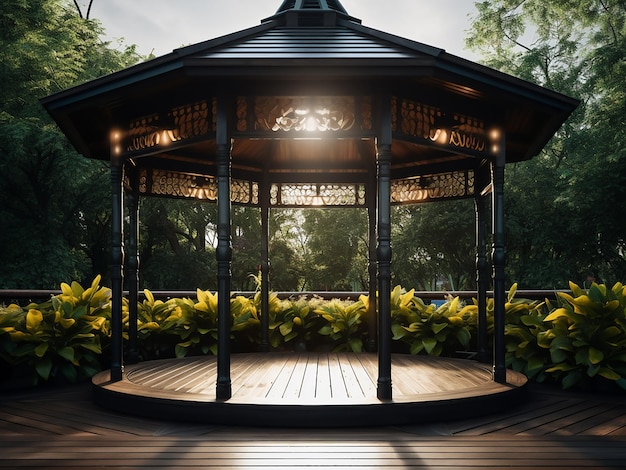 Interior de gazebo de alta tecnologia contemporânea com decoração de quarto chique Geração de IA