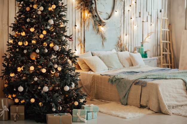 Interior de Natal de um quarto.