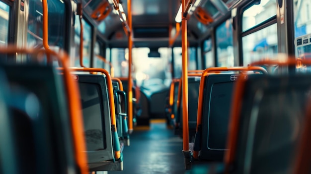 Interior de ônibus de transporte público