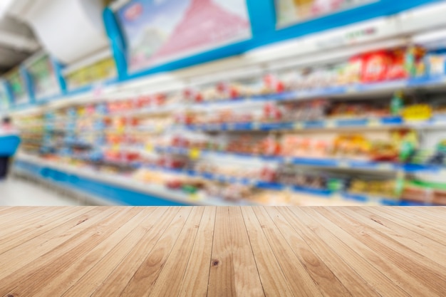 Foto interior de supermercado borrado