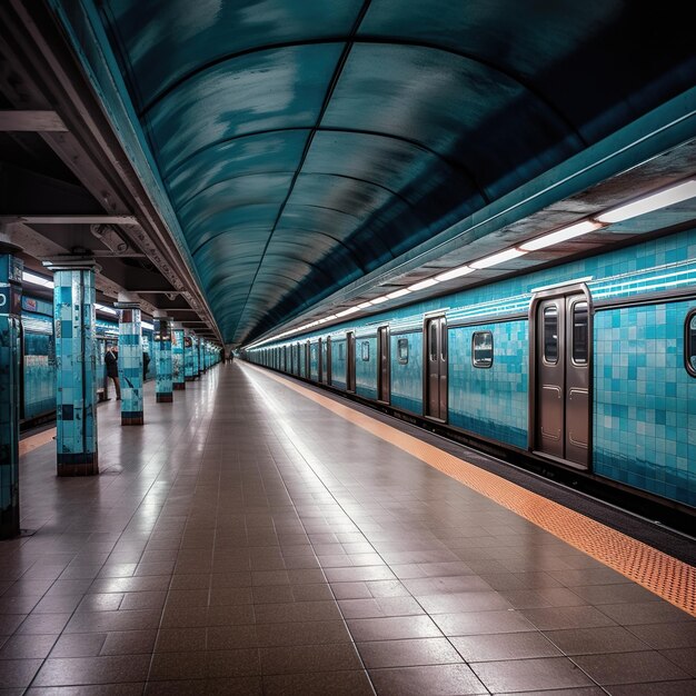 Foto interior de um comboio de metro