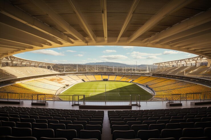 Foto interior de um estádio abandonado em hobart