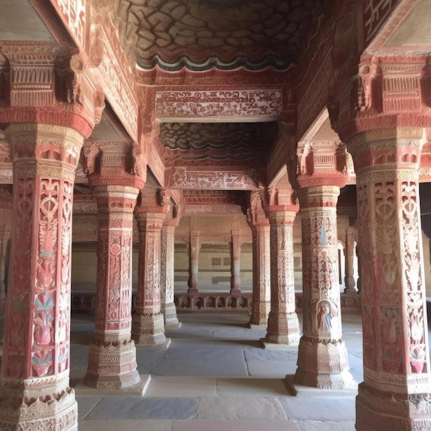 Interior de um palácio na Índia