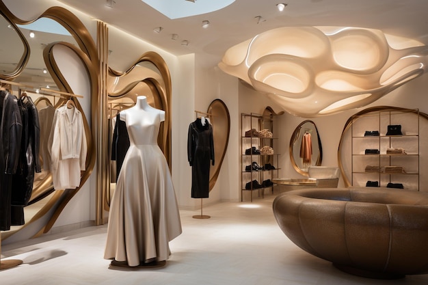 Interior de uma boutique de moda de luxo xA