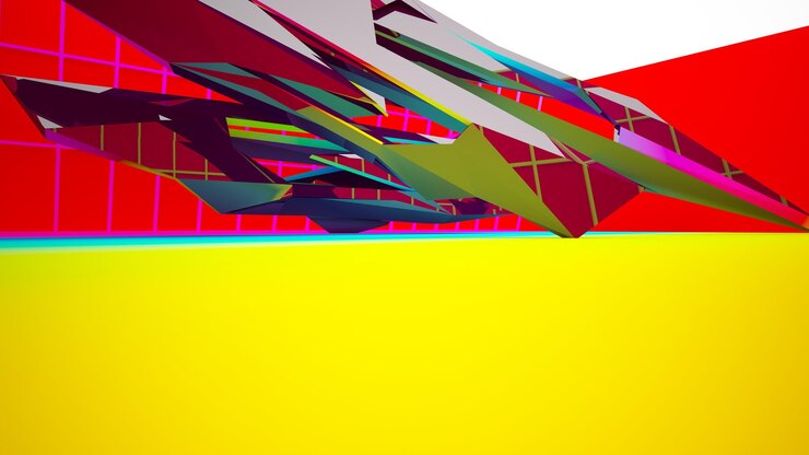 Foto interior degradado blanco y coloreado abstracto con ilustración y renderizado 3d de ventana