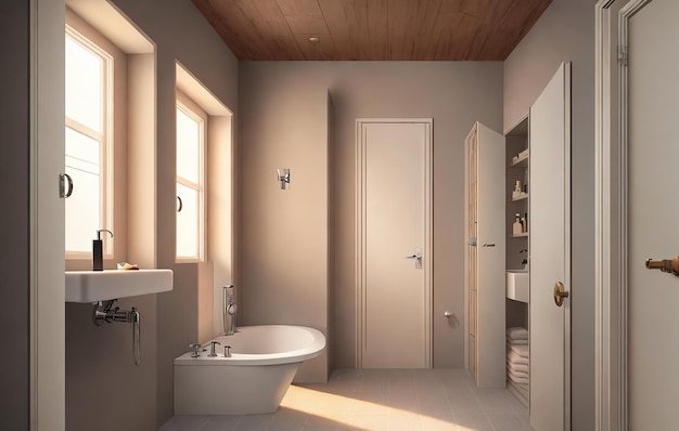 interior de diseño artístico de un baño