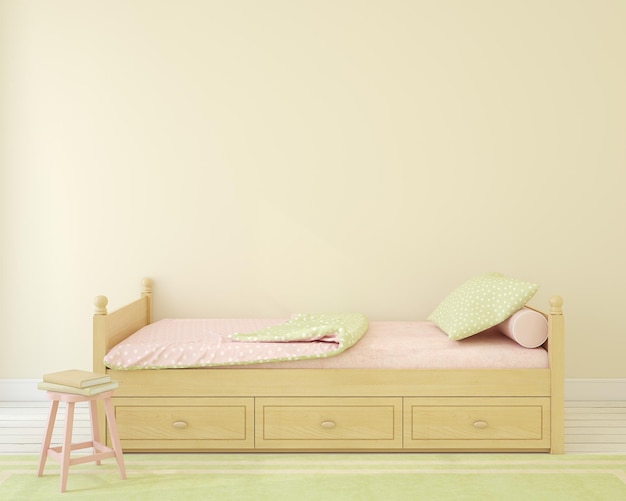 Interior do berçárioQuarto para menina renderização 3d