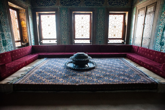 Interior do Palácio de Topkapi em Istambul, Turquia.