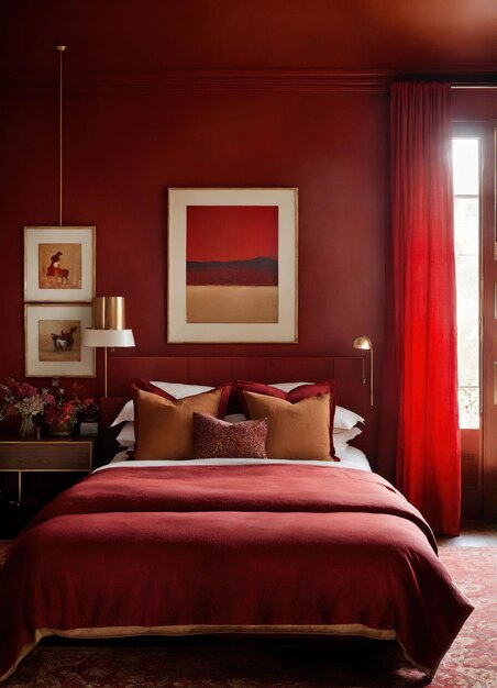 interior de dormitorio clásico cómodo cama king size ai generativo