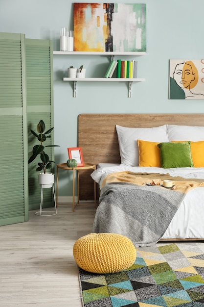 Foto interior del dormitorio con estilo moderno