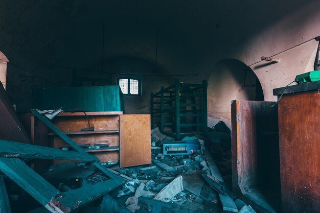 Interior de un edificio abandonado