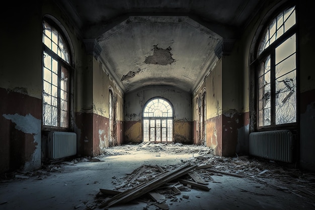 Interior de un edificio abandonado