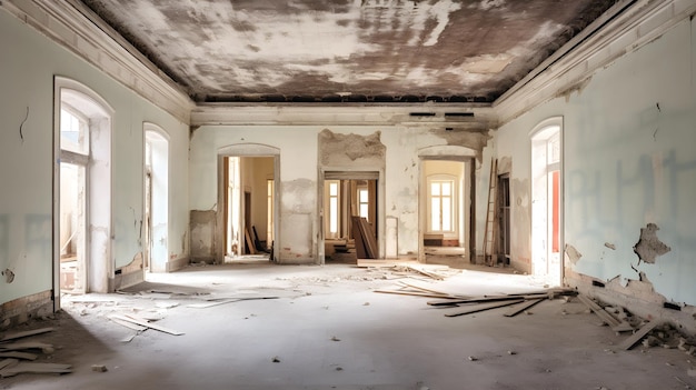 Interior del edificio abandonado