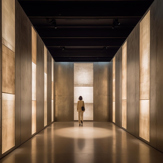 Foto interior del edificio minimalista del museo