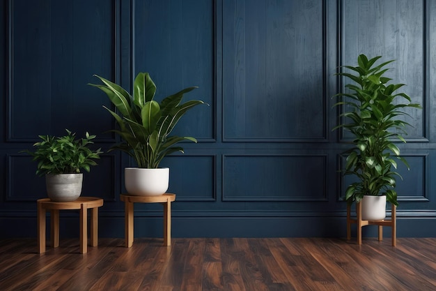 Foto interior elegante com plantas em vaso