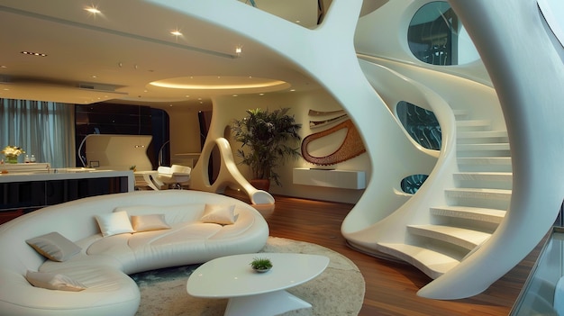 Interior elegante com tendência e design moderno