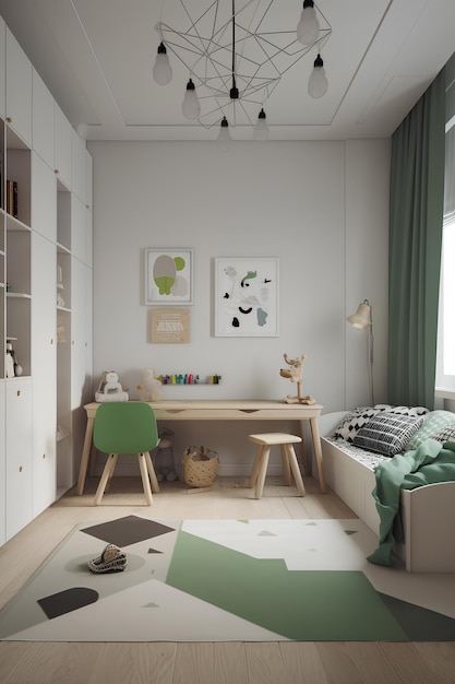 Interior de estilo escandinavo de la habitación de los niños Contenido generativo de IA