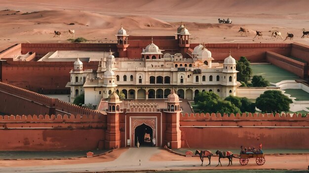 Foto en el interior del fuerte de junagarh en bikaner