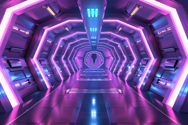 Interior futurista con concepto moderno del futuro