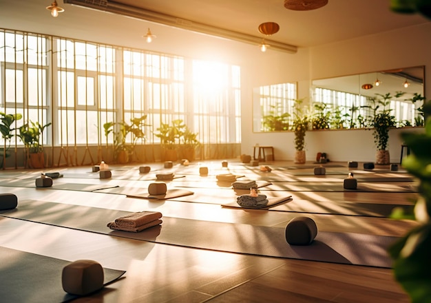 Interior de un gimnasio generado por ai.