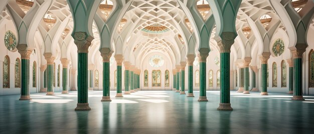 Interior de la Gran Mezquita del Jeque Zayed en Abu Dhabi, Emiratos Árabes Unidos