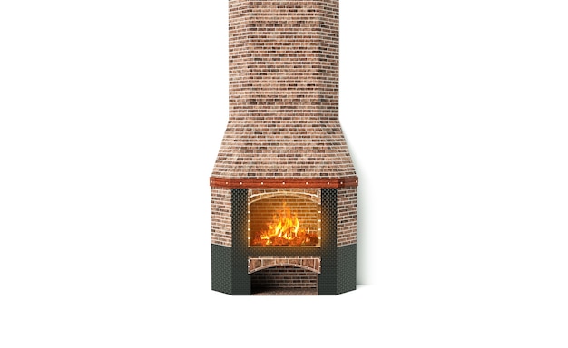 Interior de la habitación clásica vacía con chimenea sobre pared de paneles negros representación 3d