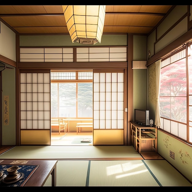 interior de la habitación de estilo japonés