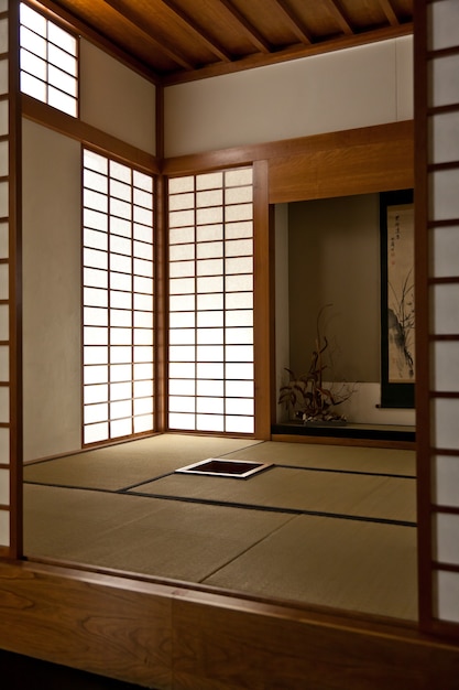 Interior de una habitación japonesa. Todos los detalles son originales