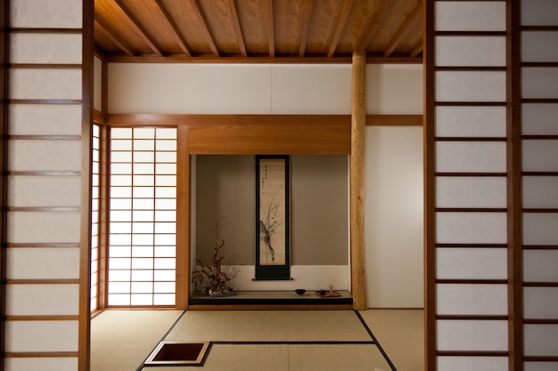 Interior de una habitación japonesa. Todos los detalles son originales