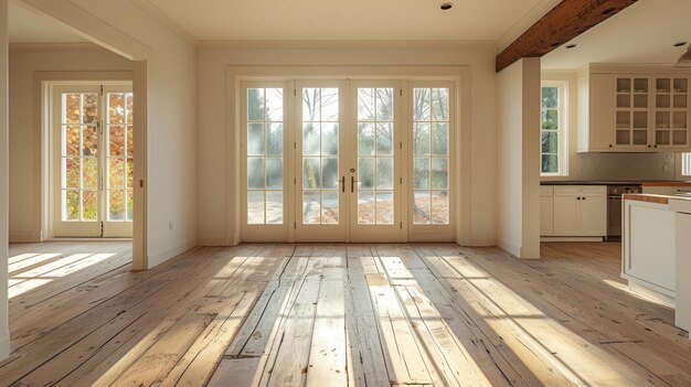 Interior de la habitación y ventanas con un espacio vacío en un hogar o oficina moderna durante el verano en una casa de negocios