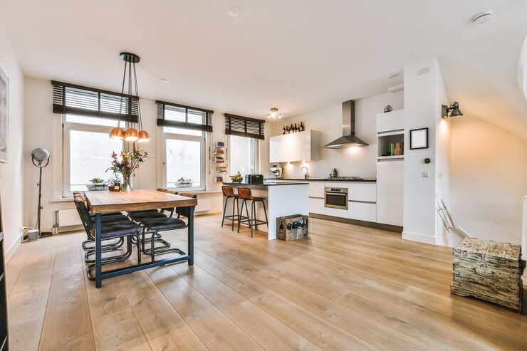 Interior de una hermosa cocina de una casa de élite