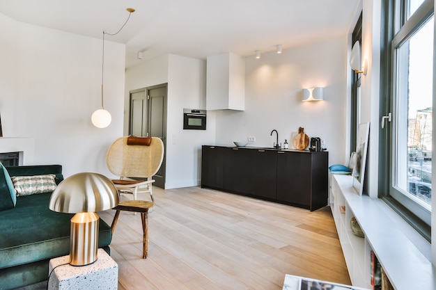 Interior de una hermosa cocina de una casa de élite