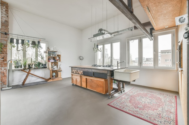 Interior de una hermosa cocina de una casa de élite