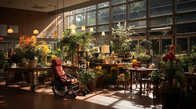 Interior del hogar de ancianos