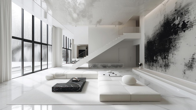 Foto interior del hogar modernista con muebles modernos de primer plano extremo ia generativa