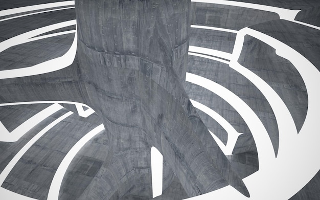 Foto interior de hormigón arquitectónico abstracto de una casa minimalista ilustración y representación 3d