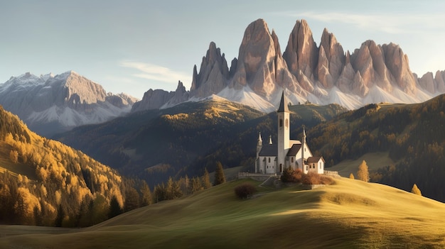 El interior de la iglesia parte el valle que desconcierta la naturaleza ver Recurso creativo Generado por IA