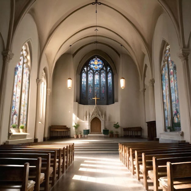 El interior de la iglesia