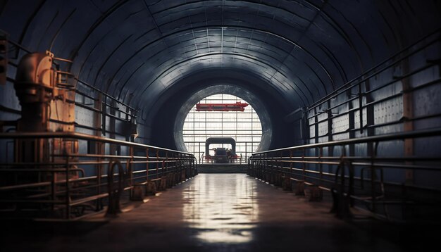 Interior industrial de la estación de bombeo de agua