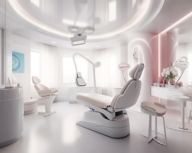 Interior ligero de un consultorio dental moderno