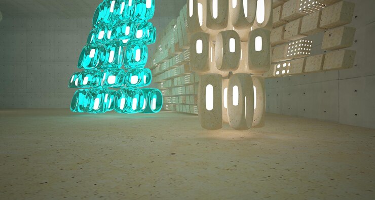 Foto interior liso de hormigón abstracto oscuro vacío fondo arquitectónico 3d