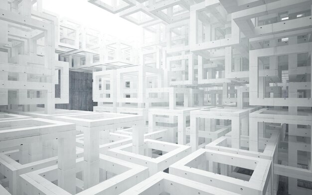 Interior liso de hormigón abstracto oscuro vacío Fondo arquitectónico Ilustración 3D y renderi