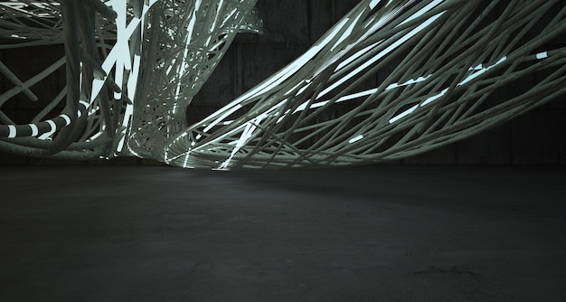 Foto interior liso de hormigón abstracto oscuro vacío fondo arquitectónico ilustración 3d y renderi