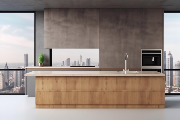 Interior lujo estilo de vida piso mesa luz nadie hogar beige aparato contemporáneo residencial apartamento IA generativa